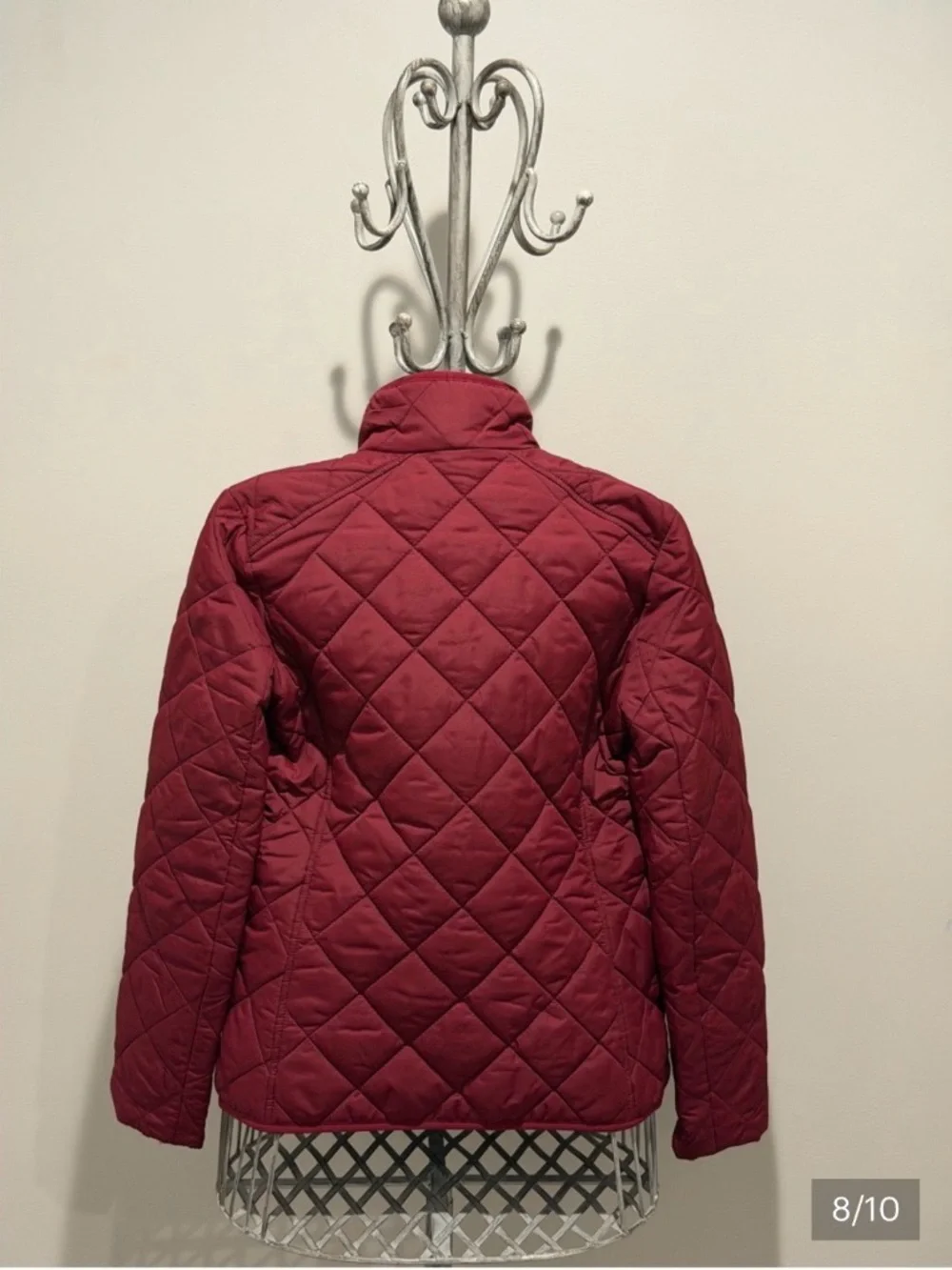 BUNDLE OF 2: J. Crew Quilted Wine Red & Navy Blue Puffer Jackets with Gold Snaps